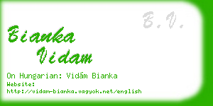 bianka vidam business card